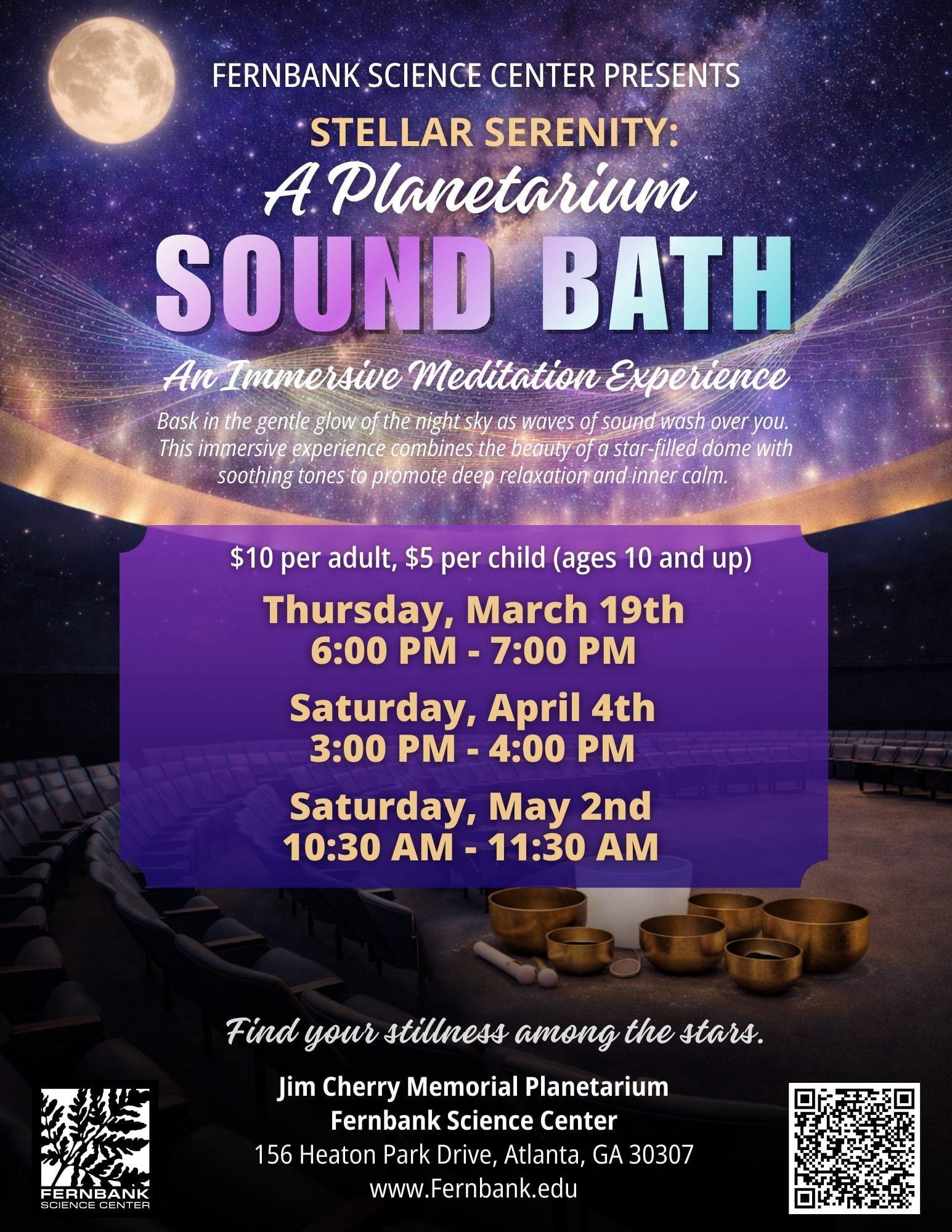 Planetarium Sound Baths in the planetarium at Fernbank Science Center