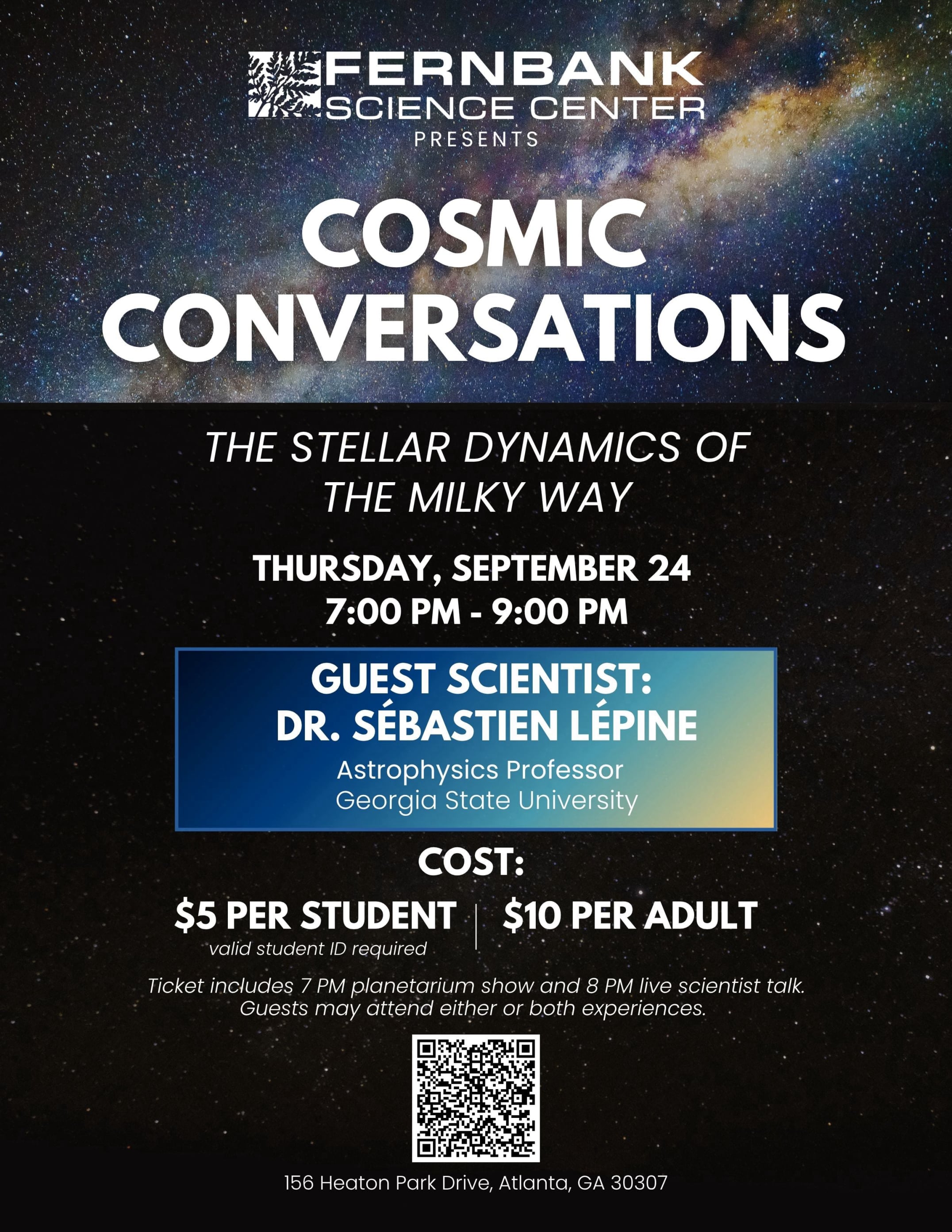 Cosmic Conversations: The Stellar Dynamics of the Milky Way at Fernbank Science Center